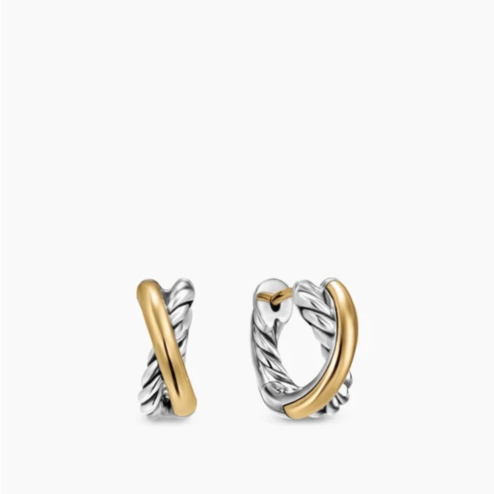 DAVID YURMAN CROSSOVER HUGGIE HOOP EARRINGS